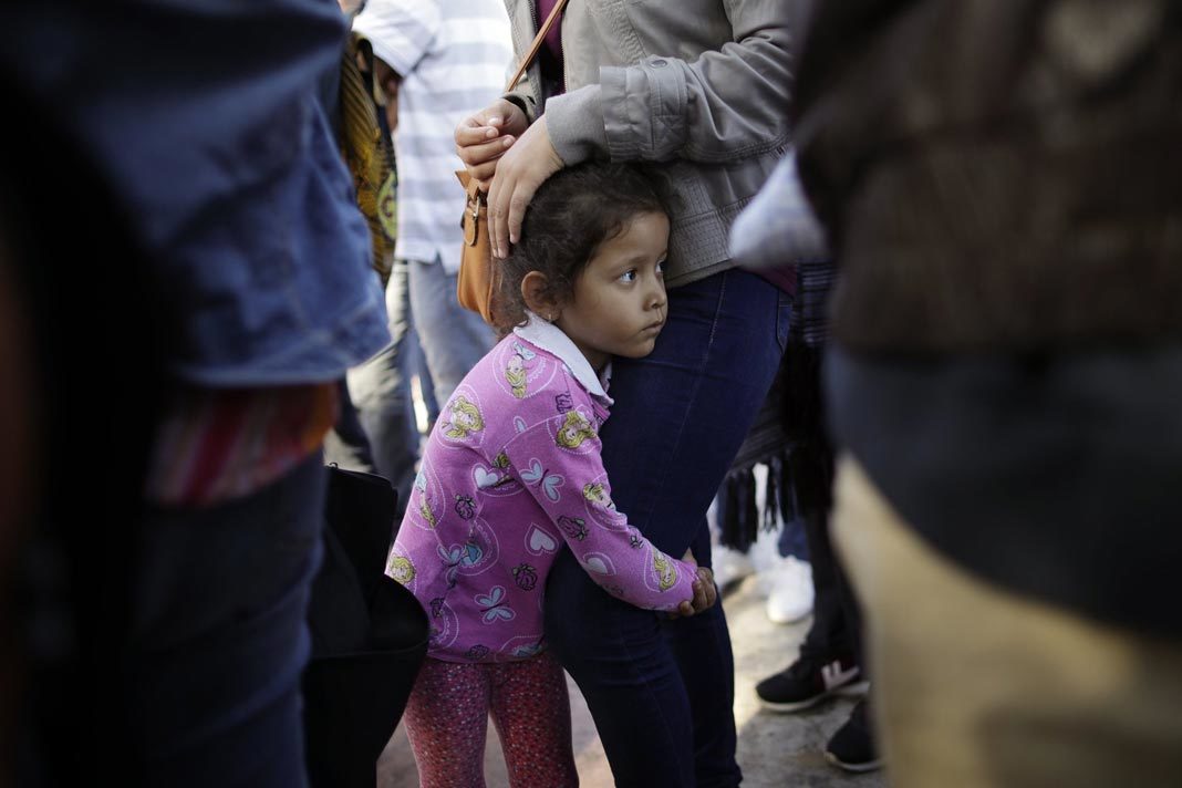 Child in crowd