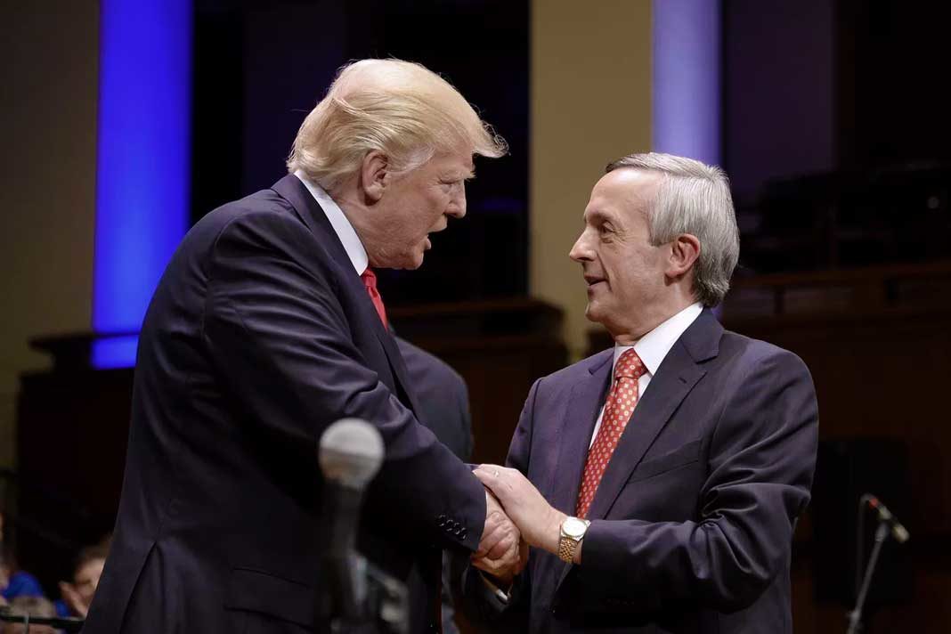 President Donald Trump and Pastor Robert Jeffress
