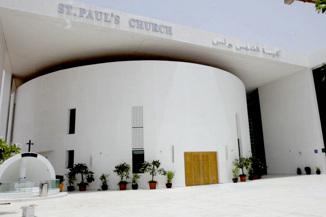 View of St. Paul's church, in the industrial area of Mussaffah, in Abu Dhabi. / Gulf News