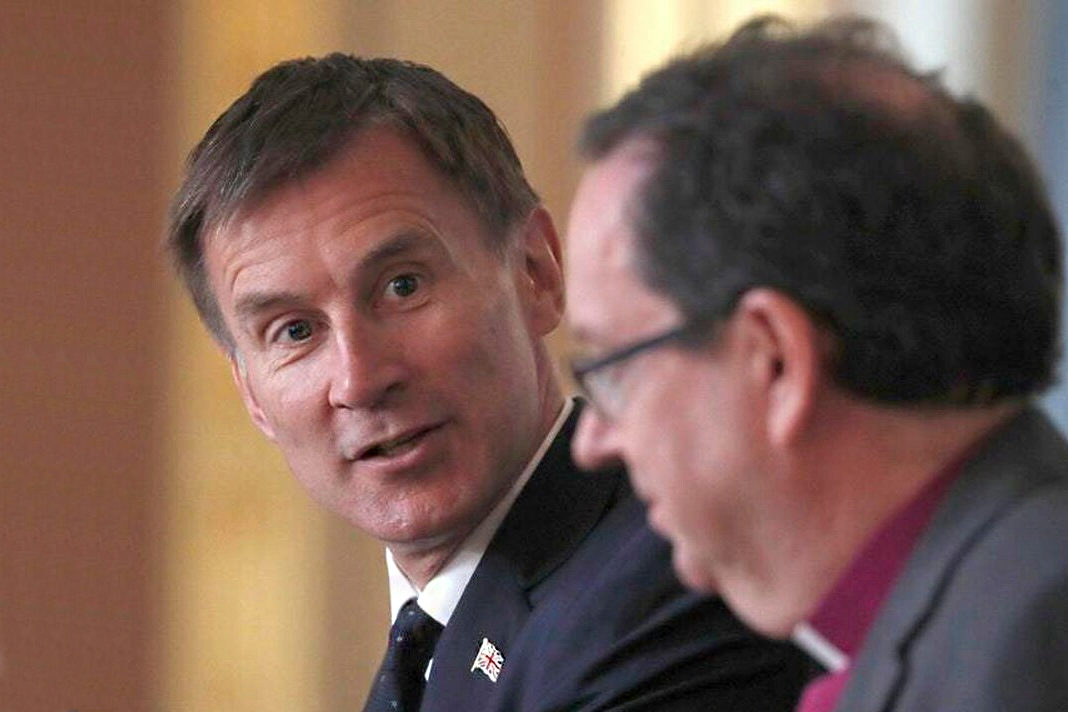 Foreign Affairs Secretary Jeremy Hunt, and Bishop of Truro Philip Mounstephen