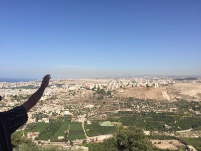Intercessors praying over a city in Lebanon