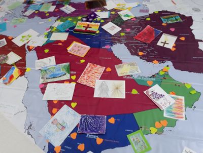 Intercessors regularly gather to pray over the region and as part of this they pray over a map of the region
