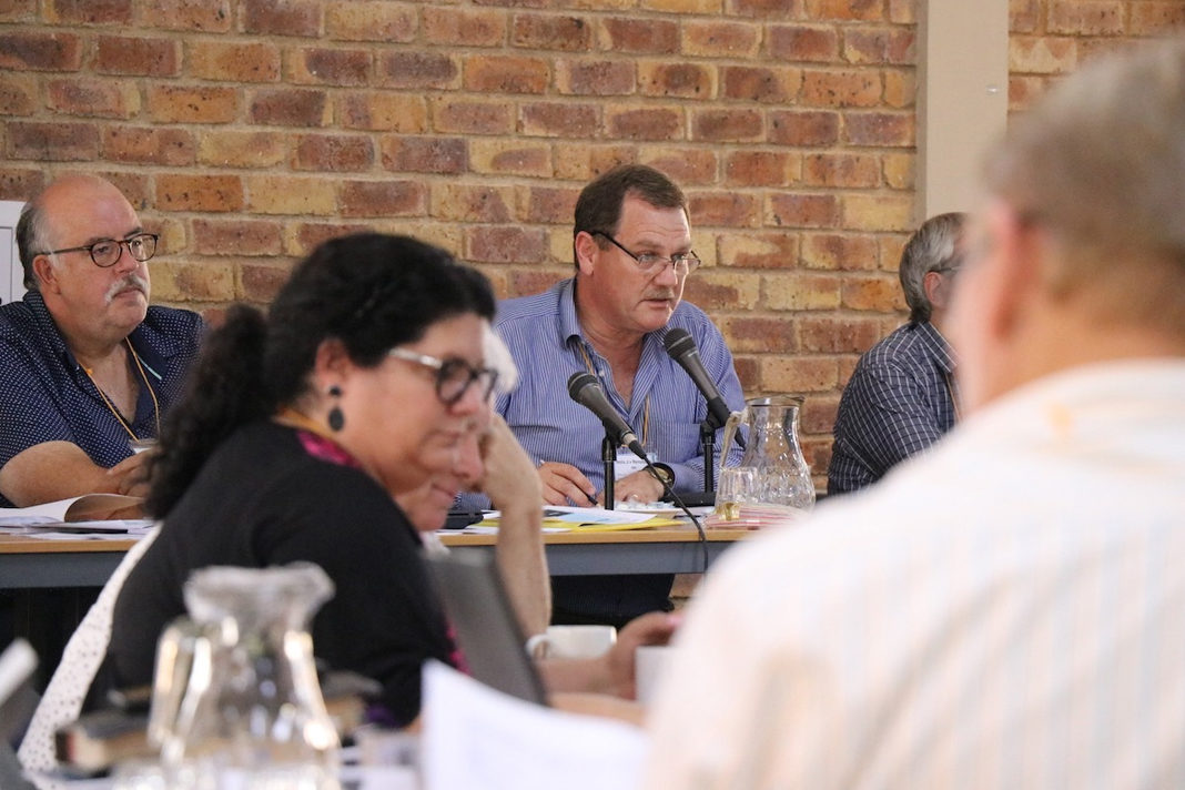 dutch-reformed-church-urged-to-stand-up-for-biblical-truth-on-gay-lifestyle-issue-in-sa File photo of Dutch Reformed Church leaders at a general synod meeting in Kempton Park on the eve of a Hugh Court ruling in March that required the church to accept gay clergy. (PHOTO: Kerkbode).