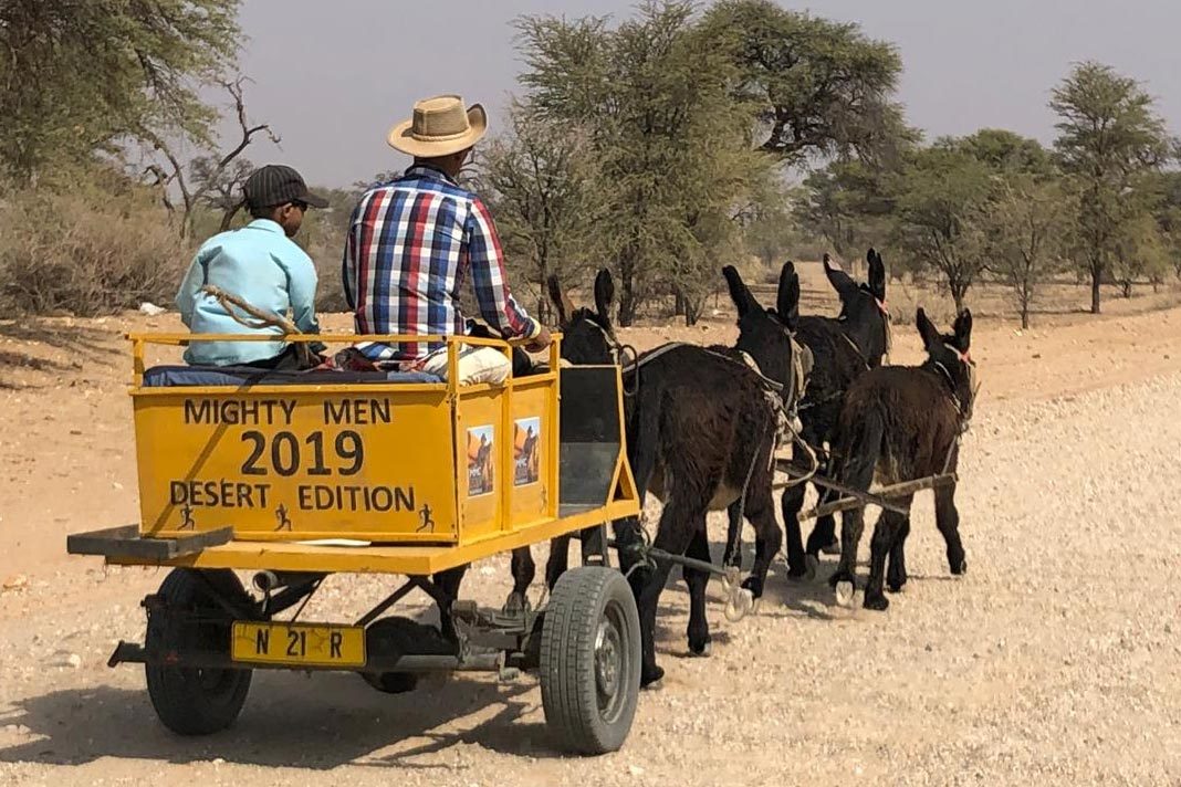 the-gospel-at-work-at-mighty-men-namibia-and-on-flight-home-angus-buchan This young man received R200 to go to the event. The only way he could get there was on his donkey cart and he and his friend travelled between 30-40kms to get there.