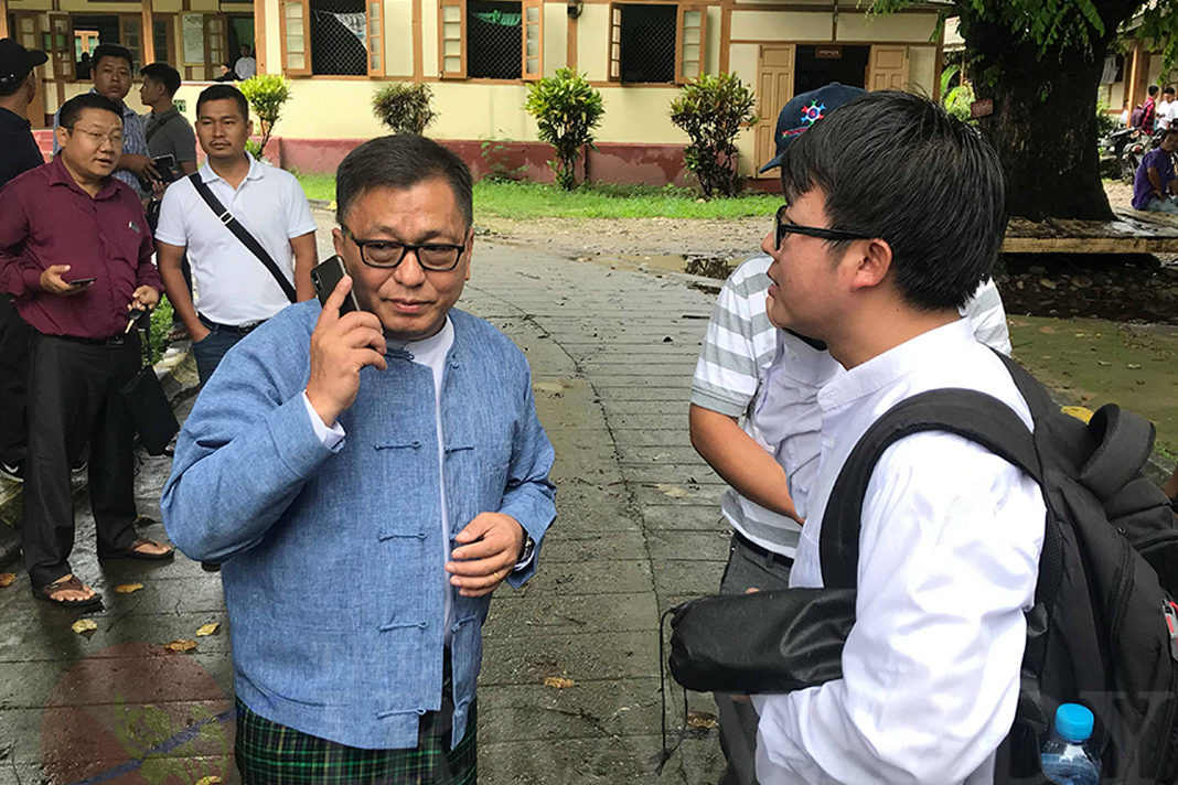 burmese-army-drops-lawsuit-against-kachin-pastor Rev. Hkalam Samson (C) of the Kachin Baptist Convention leaves Myitkyina Township Court in Myitkyina, capital of northern Myanmar's Kachin state, Sept. 9, 2019