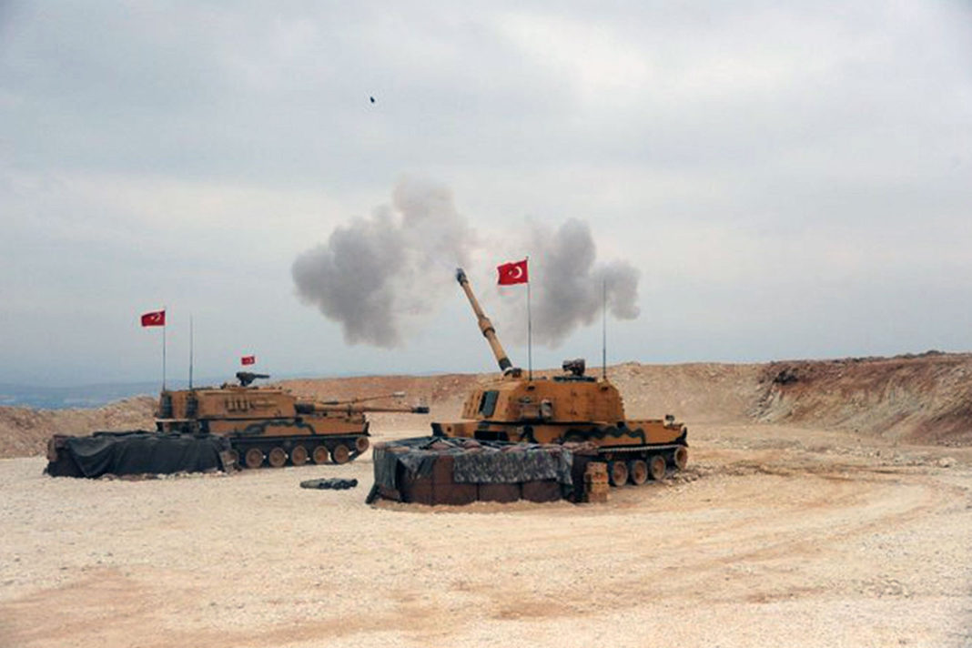 kurdish-christians-fear-tragedy-as-trump-abandons-northern-syria Turkish armed forces fighting at the Turkey-Syria border. / Twitter @TKSGnkur