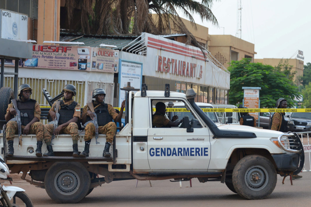 14-christians-killed-during-church-service-in-burkina-faso Security forces deploy to secure the area after an overnight attack on a restaurant in the Burkina Faso capital REUTERS/Hamany Daniex/File Photo