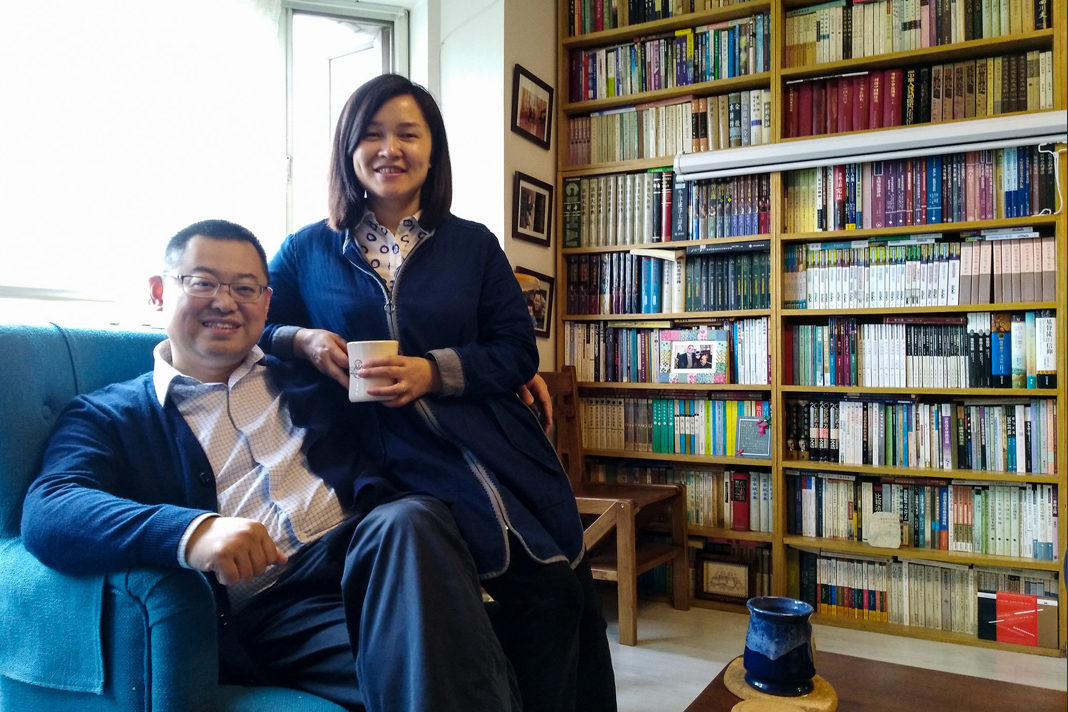 Wang Yi and his wife, Jiang Rong, at their home in Chengdu, China. Lin Lu