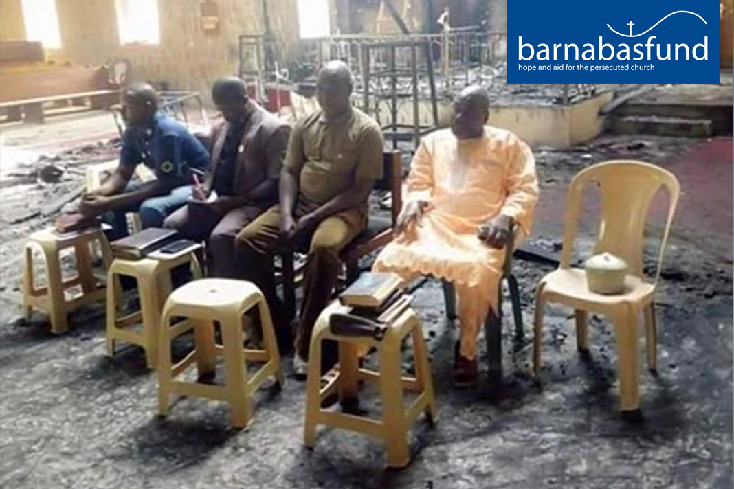 nigerian-elders-hold-service-in-burnt-out-church-after-boko-haram-lay-waste-to-christian-village Nigerian church elders hold Sunday service amid the ashes of their burnt-out church just two days after a devastating Boko Haram raid