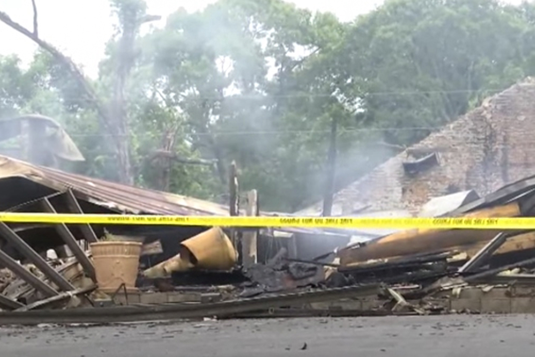 mississippi-pastor-whose-church-was-burned-down-vows-to-pray-for-arsonist A church in North Mississippi was destroyed after an explosion caught the building on fire. (YouTube/FOX13 Memphis)