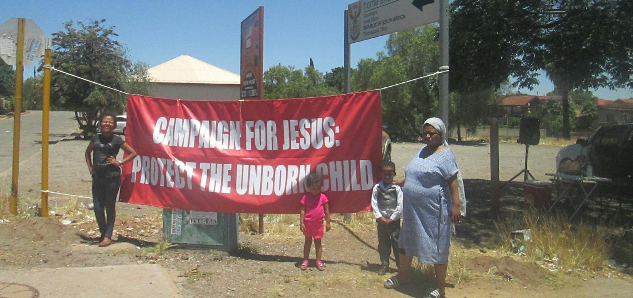 An outreach on 6/01/2018 at Postmasburg with my wife and kids: Desiree, Lydia, Albertus Elijah, Veronica with Isaac-Michael who was born on Valentine’s Day