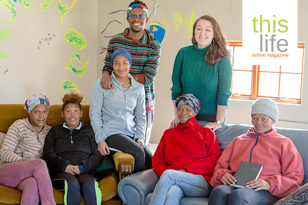 new-friends-a-joyful-lockdown-story New friends! In lockdown, Phinius and Katlyn (standing) are sharing a home with (from left to right) Janine, Leticia, Natalie, Helen and Lizzie, some of whom have been without a home for over 20 years. A further three ladies have moved in since this photo was taken in mid-July | Photo: Nina du Preez