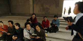 Ethnic Korean Christians sing hymns in Yanji on the China/North Korea border PETER PARKS/AFP/GETTY IMAGES
