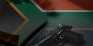 South African Flag and Gun