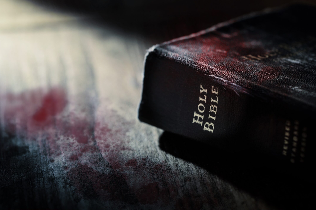 president-trump-whats-happened-to-christians-in-the-middle-east-is-criminal Bible with blood