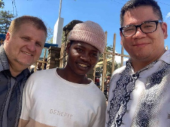 Bill Ferguson and Robbie Leaf with their translator, Alie