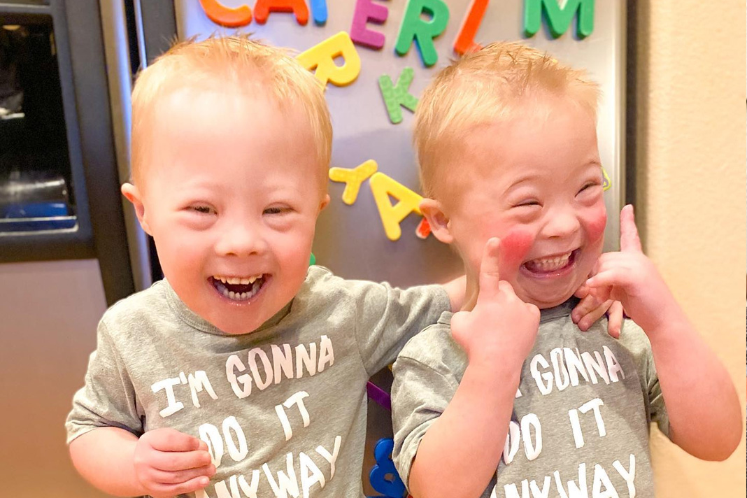 Fraternal Twins with Down Syndrome Charlie and Milo