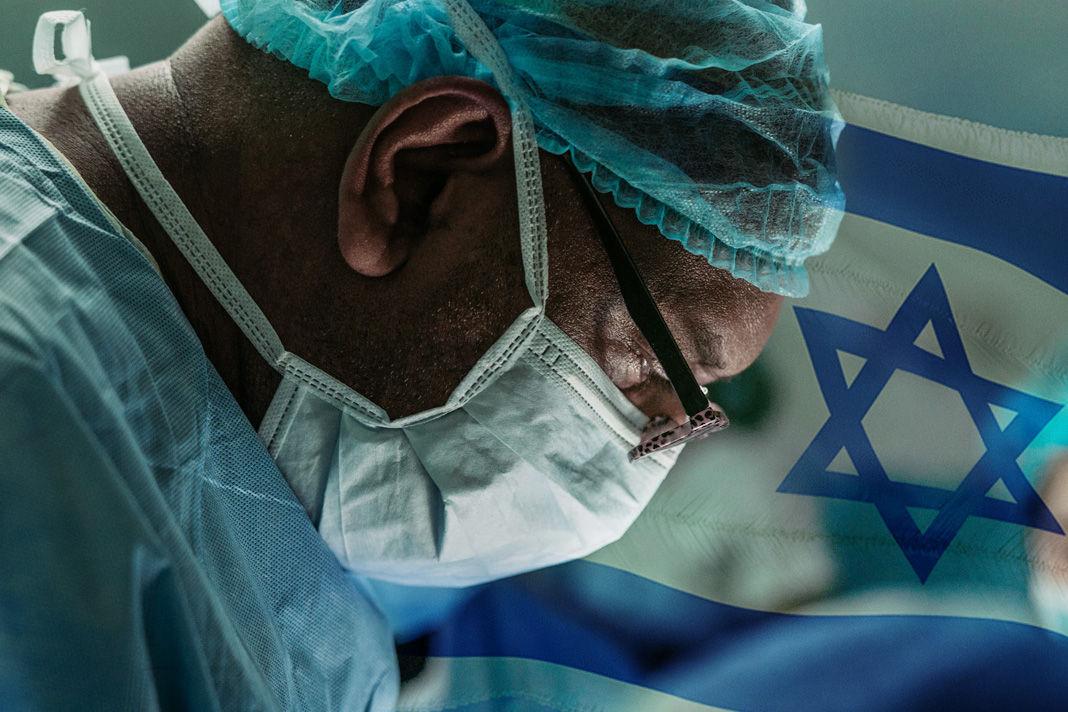israeli-organization-breaks-world-record-for-kidney-donations Doctor and Flag of Israel