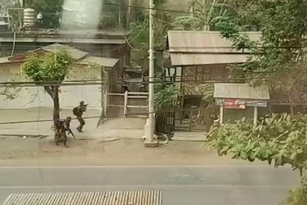 christians-in-myanmar-are-hiding-in-the-forest-for-safety Military personnel on the streets of Rangoon, where violence has escalated following the coup. / Open Doors UK
