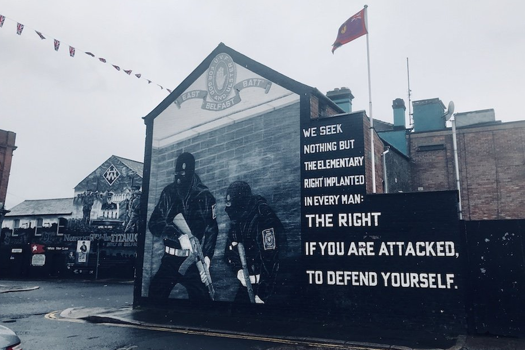 qa-with-rev-gary-mason-faith-on-the-peace-lines-of-northern-ireland A loyalist mural commemorating the Troubles, Newtownards Road, Belfast, Country Antrim, Northern Ireland. Across the street is a mural depicting the Titanic, which was built in Belfast. Photo by Brie Loskota.