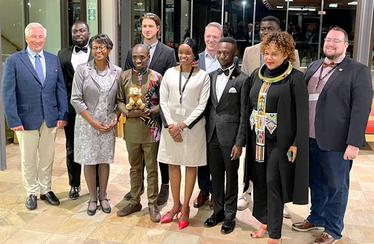 The Youth entrepreneurs who pitched projects and the judges: Pearl Kupe, Boshoff Grobler, Don Simmonds (from Canada), and Arleen Westerhof (Netherlands)